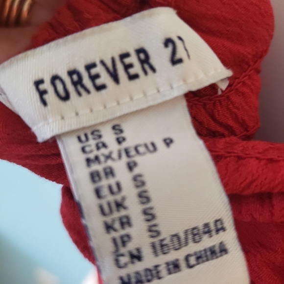 Red Smocked Crop Top - Picture 5 of 5